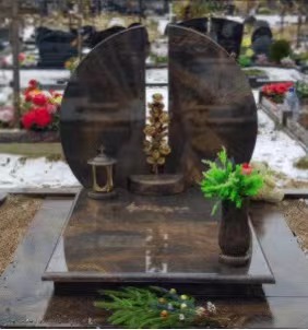 Полукругальная двойная художественная и творческая комбинированная надгробная плита
